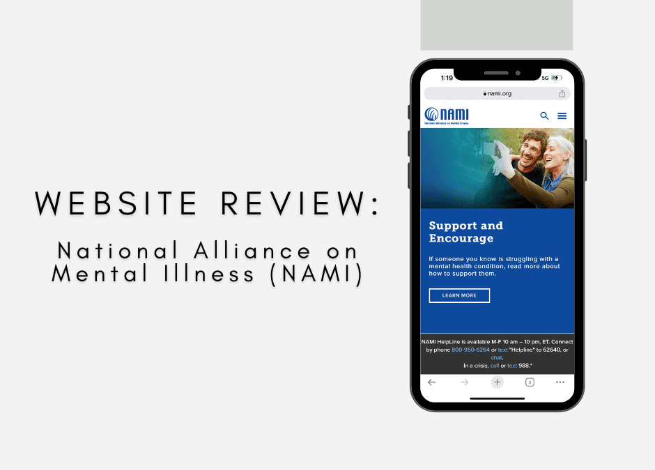 Website Review National Alliance on Mental Illness (NAMI)